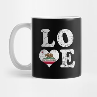 Love California Republic Flag Vintage Distressed Mug
